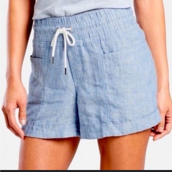 NWT Athleta Cabo Linen 4" Short Chambray Blue size 16 - Picture 1 of 7